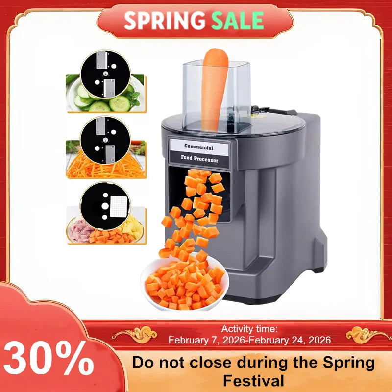 Electric Vegetable Slicer Automatic Shredder Dicer & Slicer 3-in-1 Large Capacity Low Noise Kitchen Food Cutter