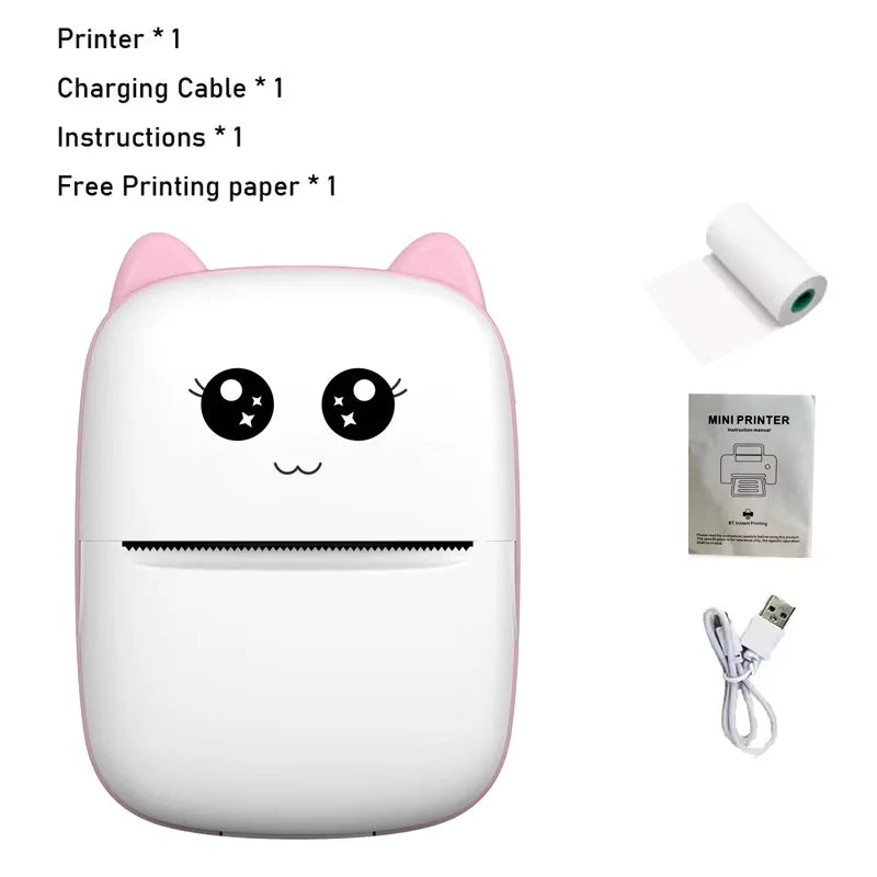 Mini Cat Thermal Printer – Portable Bluetooth Photo Label Printer