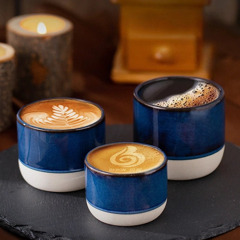Vintage Ceramic Coffee Mug – Japanese Style Stoneware Espresso Cup
