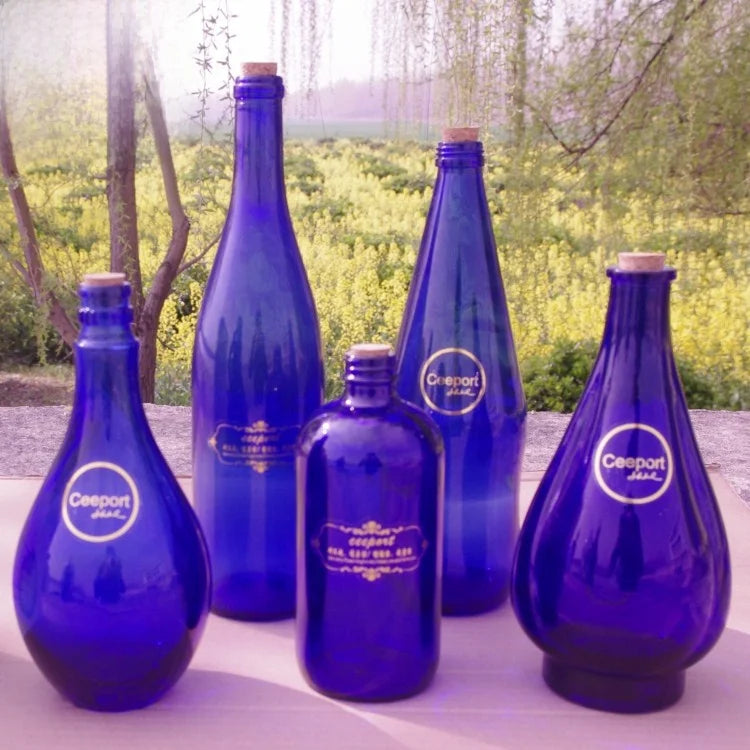 Blue Sun Water Bottle Large Capacity Cleaning Tool Zero Limit Energy Bottle Crystal Glass round Shape Insulated Beverage Cup