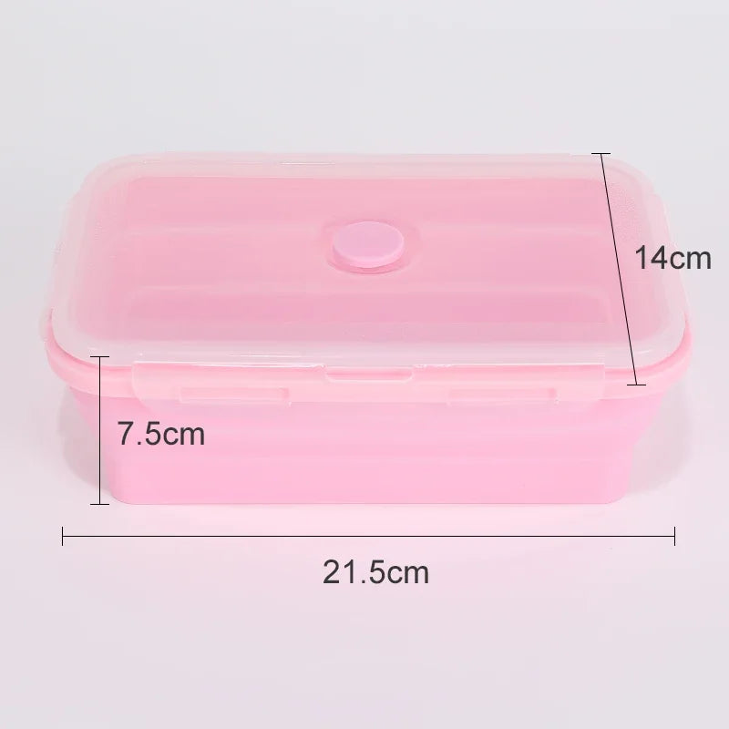 Collapsible Silicone Food Storage Containers – Stackable Lunch Box with Lid