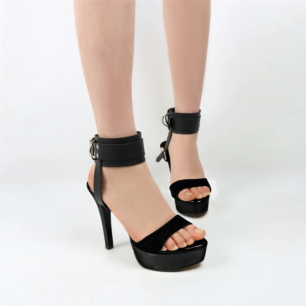 Ankle Belt Black Ankle Safety Belt Chain and Buckle Y2K Punk Style Women's Fashion Accessories Belt