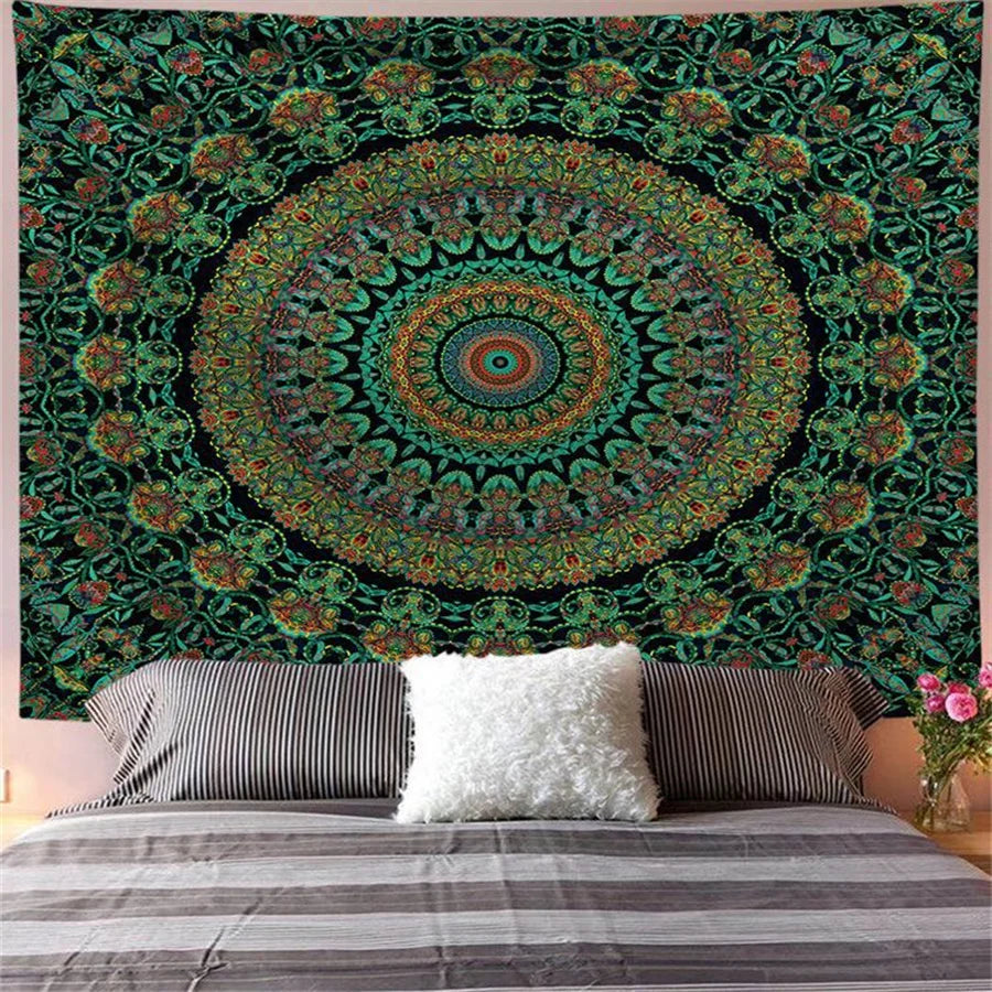 Indian Mandala Wall Tapestry – Boho Psychedelic Wall Hanging Decor