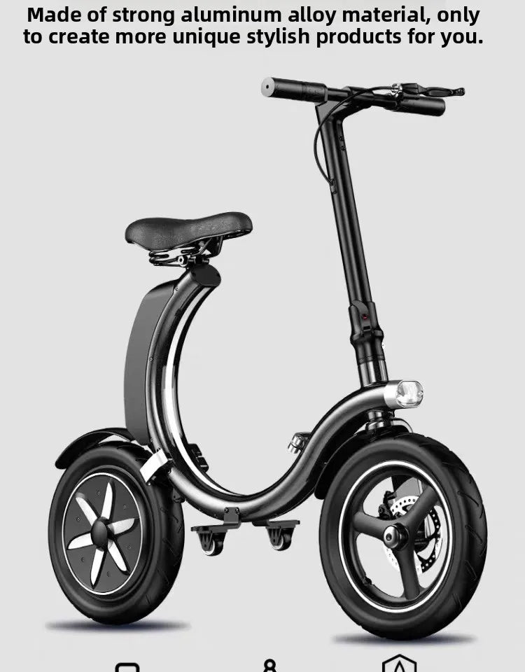 Folding electric bicycle, small, ultra-light and portable, transportation lithium batteries help drive battery cars