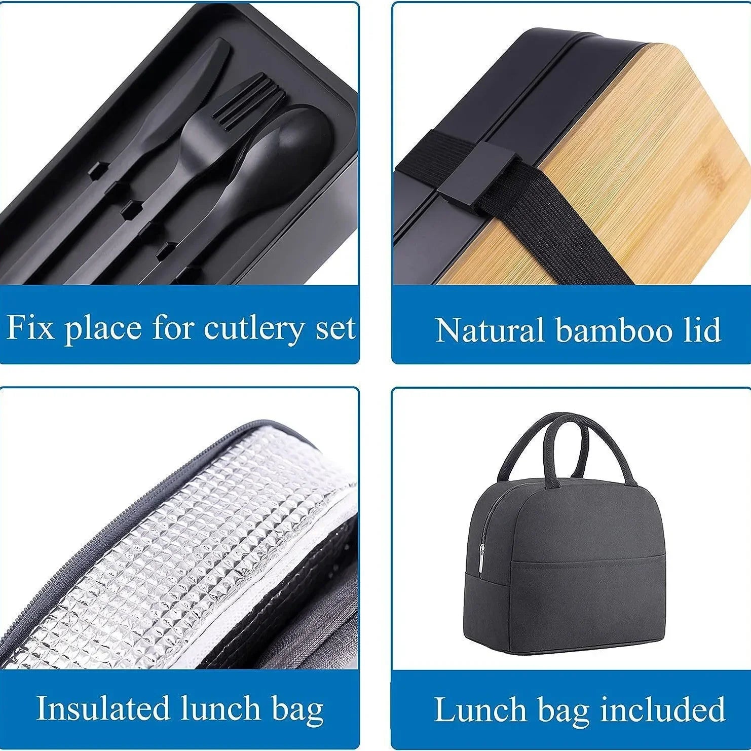 2 Tier Bento Lunch Box with Cutlery – Microwave Safe Food Container