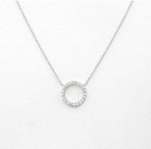 Elegant Gold Circle Crystal Pendant Necklace for Women – Minimalist Party Jewellery Gift