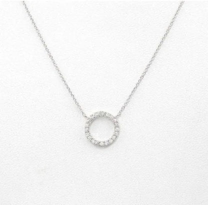 Elegant Gold Circle Crystal Pendant Necklace for Women – Minimalist Party Jewellery Gift
