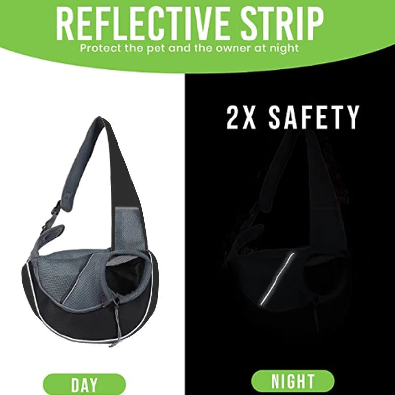 Oxford Mesh Pet Carrier Crossbody Bag Breathable Dog & Cat Travel Shoulder Bag for Small Dogs & Puppies Portable Pet Sling