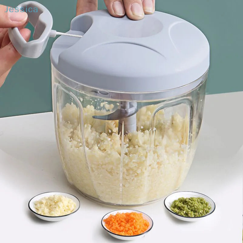 Manual Pull String Food Chopper – Multi Function Vegetable Garlic Mincer