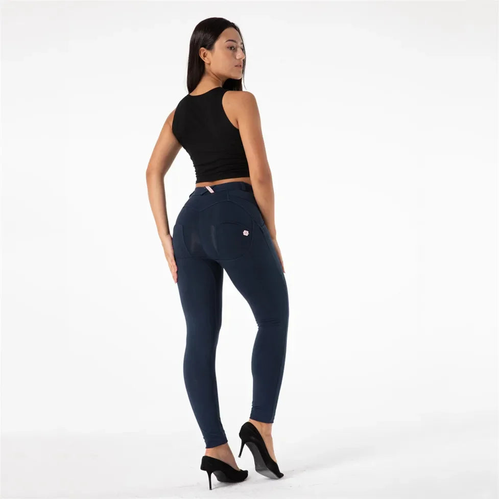 Shascullfites Leggings Navy Butt Lift Leggings Skinny Female Four Way Stretch Pants Legging Running Women Pants