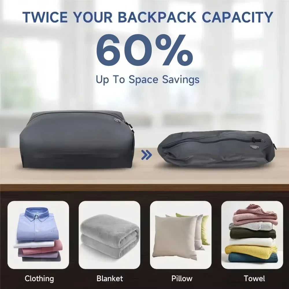 Travel Vacuum Storage Bags – Reusable Compression Bags with Pump