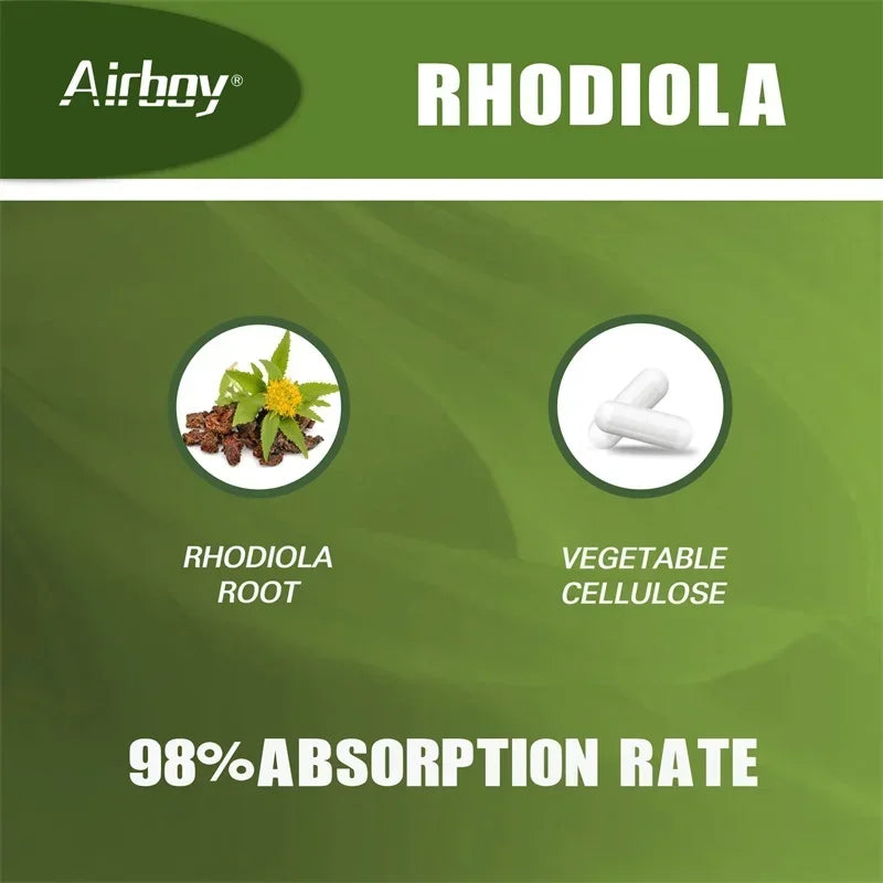 Rhodiola Supplement - Improves Athletic Performance, Endurance, Mood and Motivation, Relieves Anxiety & Improves Mood