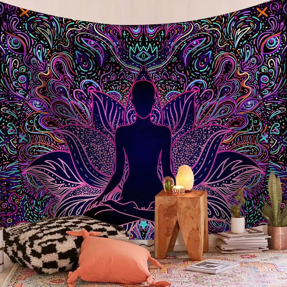 Indian Mandala Wall Hanging Tapestry Boho Wall Cloth Tapestries Decor Psychedelic Hippie Bohemia Wall Carpet Bedroom Decoration