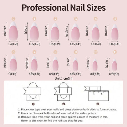 Matte White Press-On Nail Tips – Medium Almond