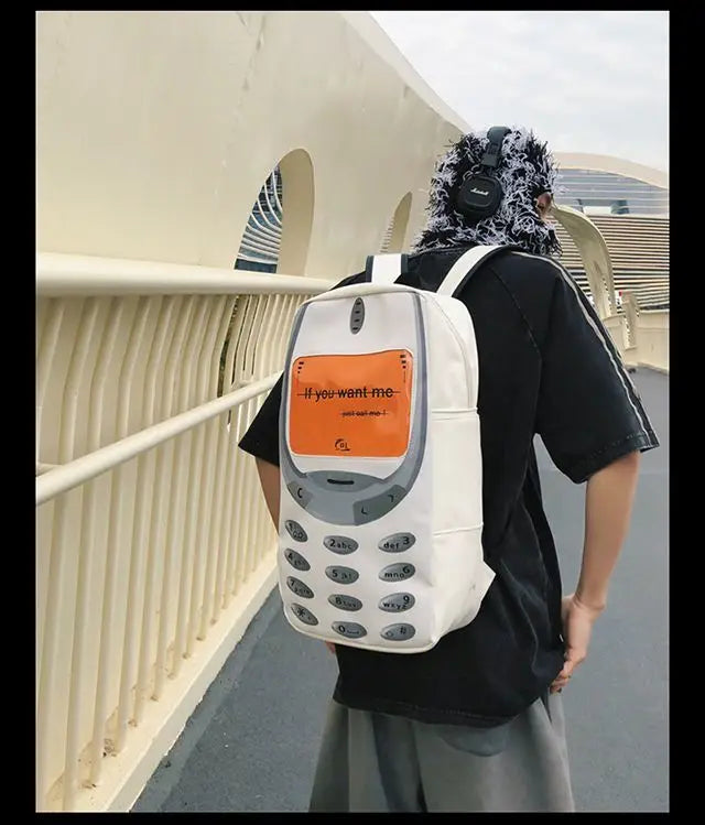 Unisex Splashproof Nylon Backpack with Mobile Phone Pocket – High-Capacity Casual Street Style Bag