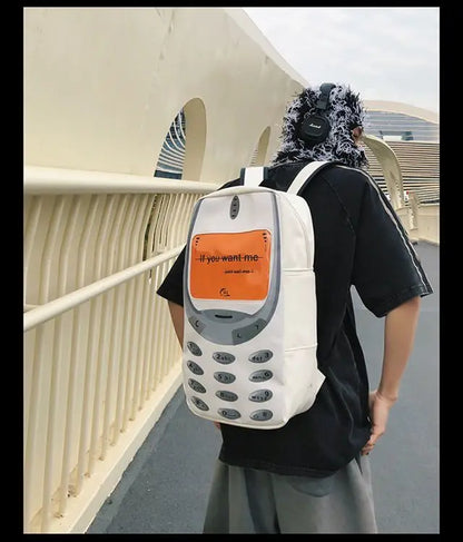 Unisex Splashproof Nylon Backpack with Mobile Phone Pocket – High-Capacity Casual Street Style Bag