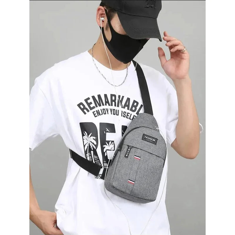 Fashionable and Trendy Lightweight Single Minimalist Shoulder Crossbody Bag for Men with Large Capacity for Leisure and Sports