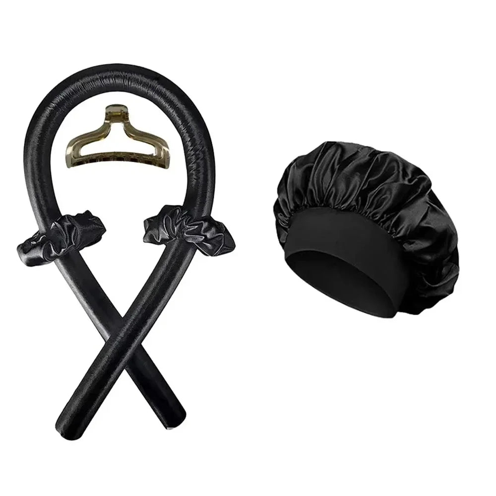 Heatless Curling Rod Night Cap – Soft Headband Hair Rollers for No-Heat Styling