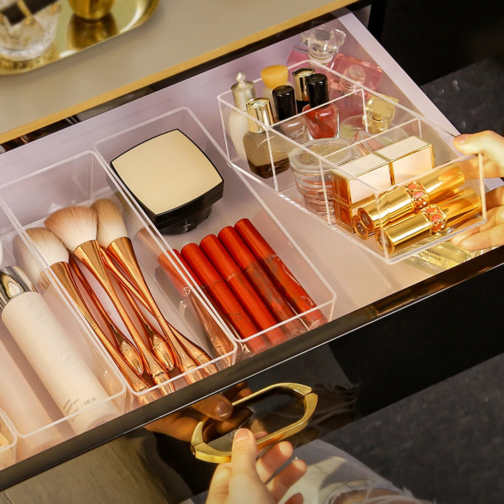 Clear Acrylic Makeup Organizer – Layered Cosmetic Storage Box
