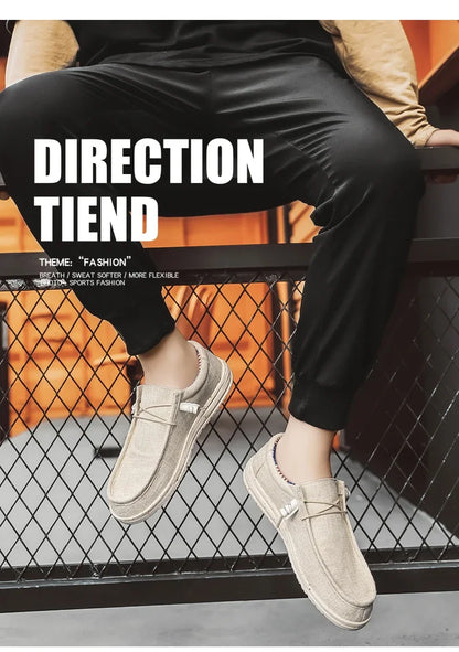 Men’s Casual Slip-On Canvas Shoes – Comfortable Non-Slip Loafers for Walking