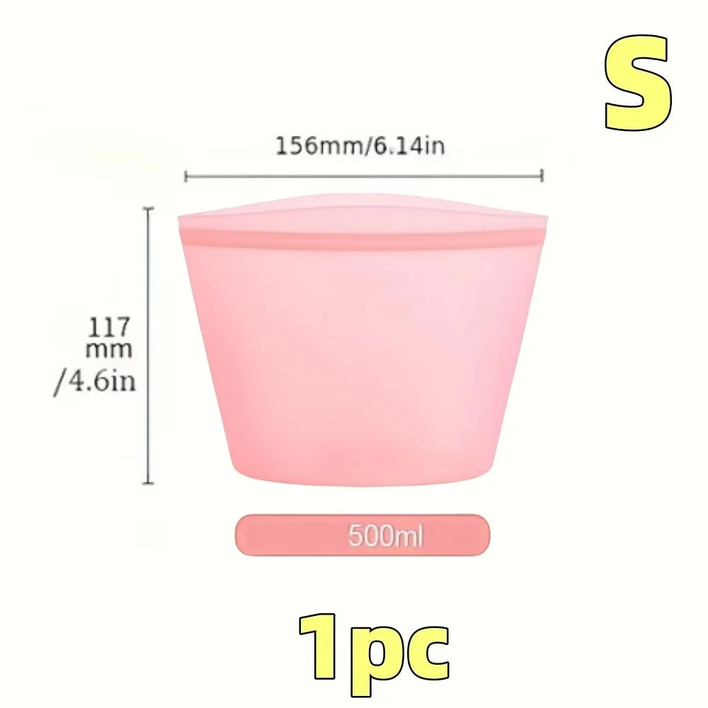 Silicone Food Storage Bags – Reusable Leakproof Ziplock Set