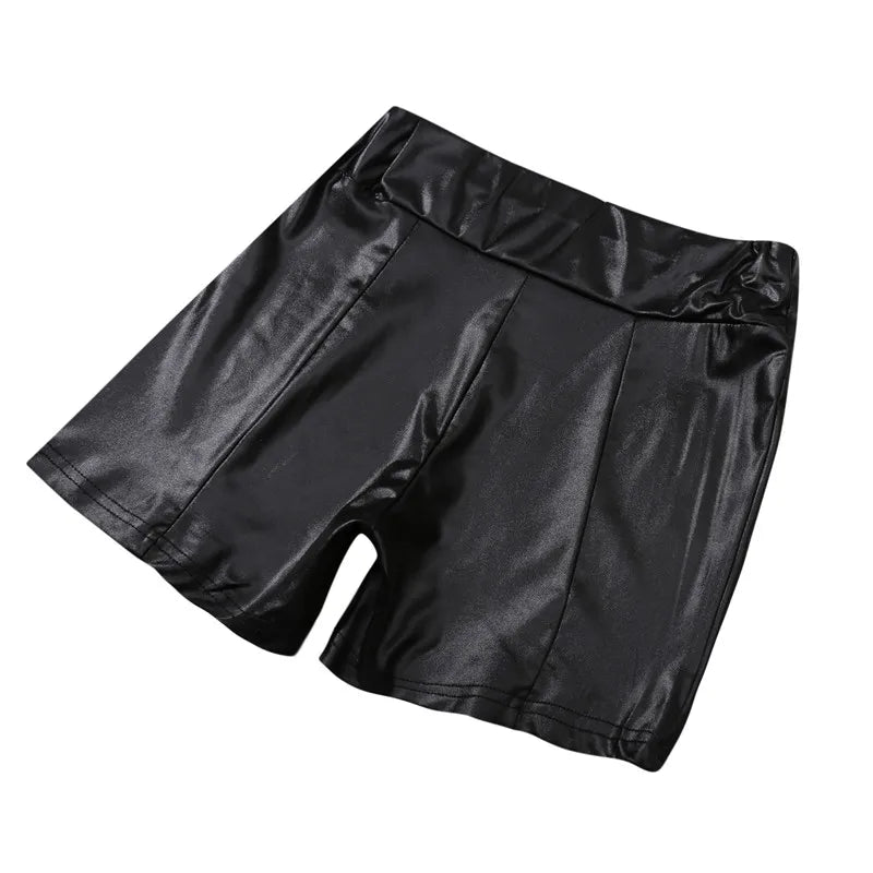 2024 Sexy Womens Shorts Shiny Elastic High Waist Shiny Faux PU Leather Short Pants Slim Hot Dance Clubwear Mini Shorts