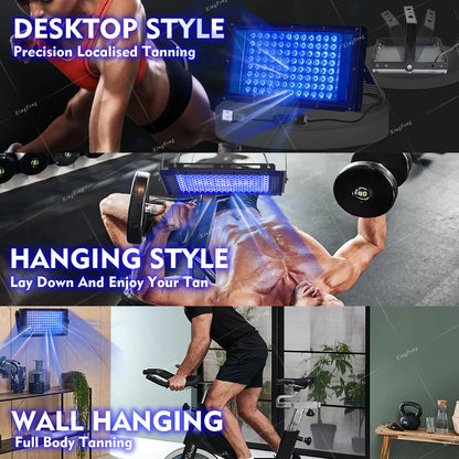 LED UV Tanning Lamp for Face & Body – Full Blue Light Home Sunbathing Device