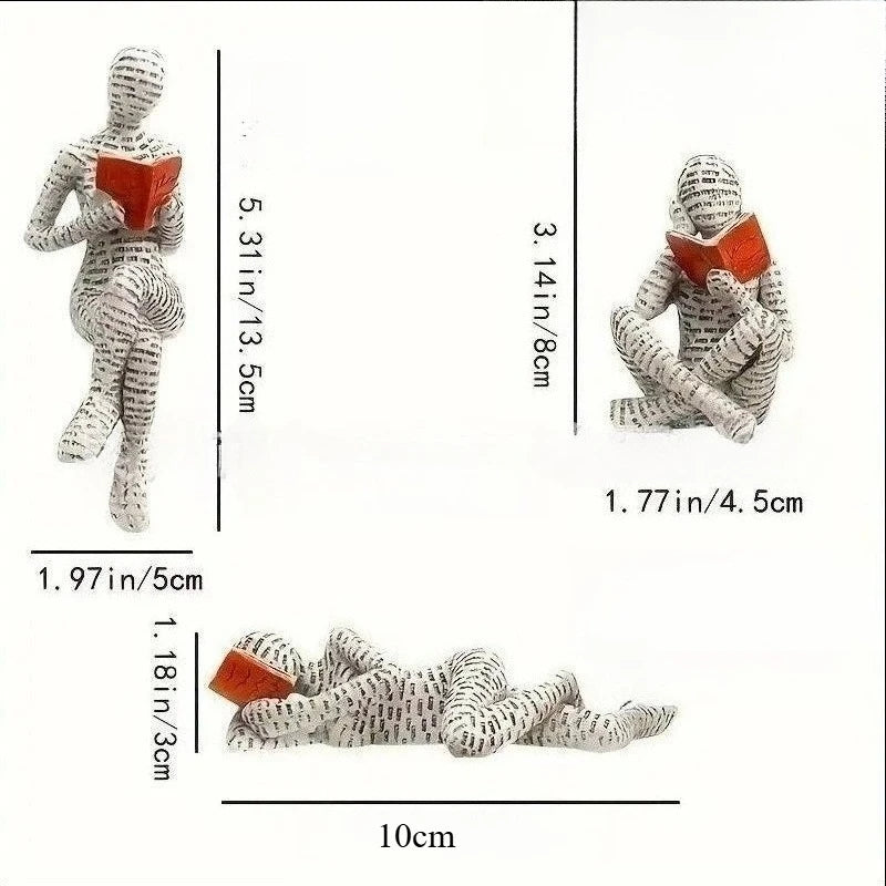 Resin Abstract Figurines – Modern Desk & Bookshelf Art Decor for Home & Office