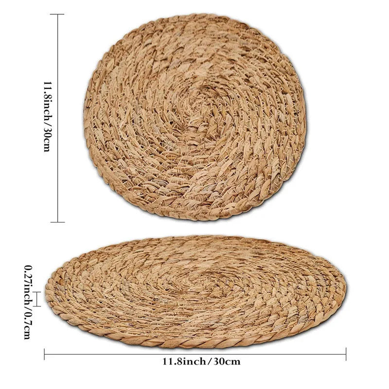 Handwoven Rattan Placemats – Round Heat Resistant Table Mats