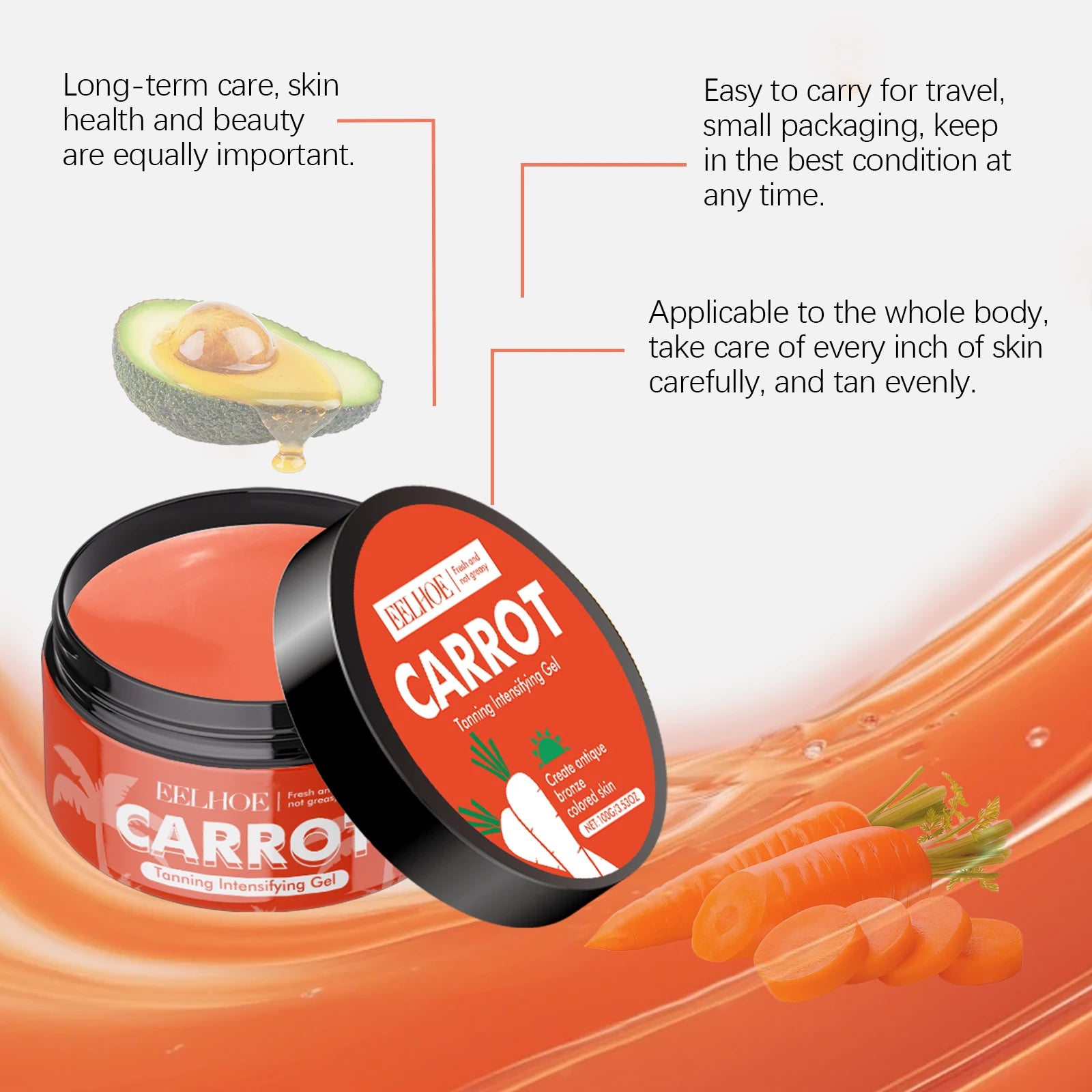 Intensive Self Tanning Gel – Fast Bronzing Lotion for Face & Body Sunless Tan 100g