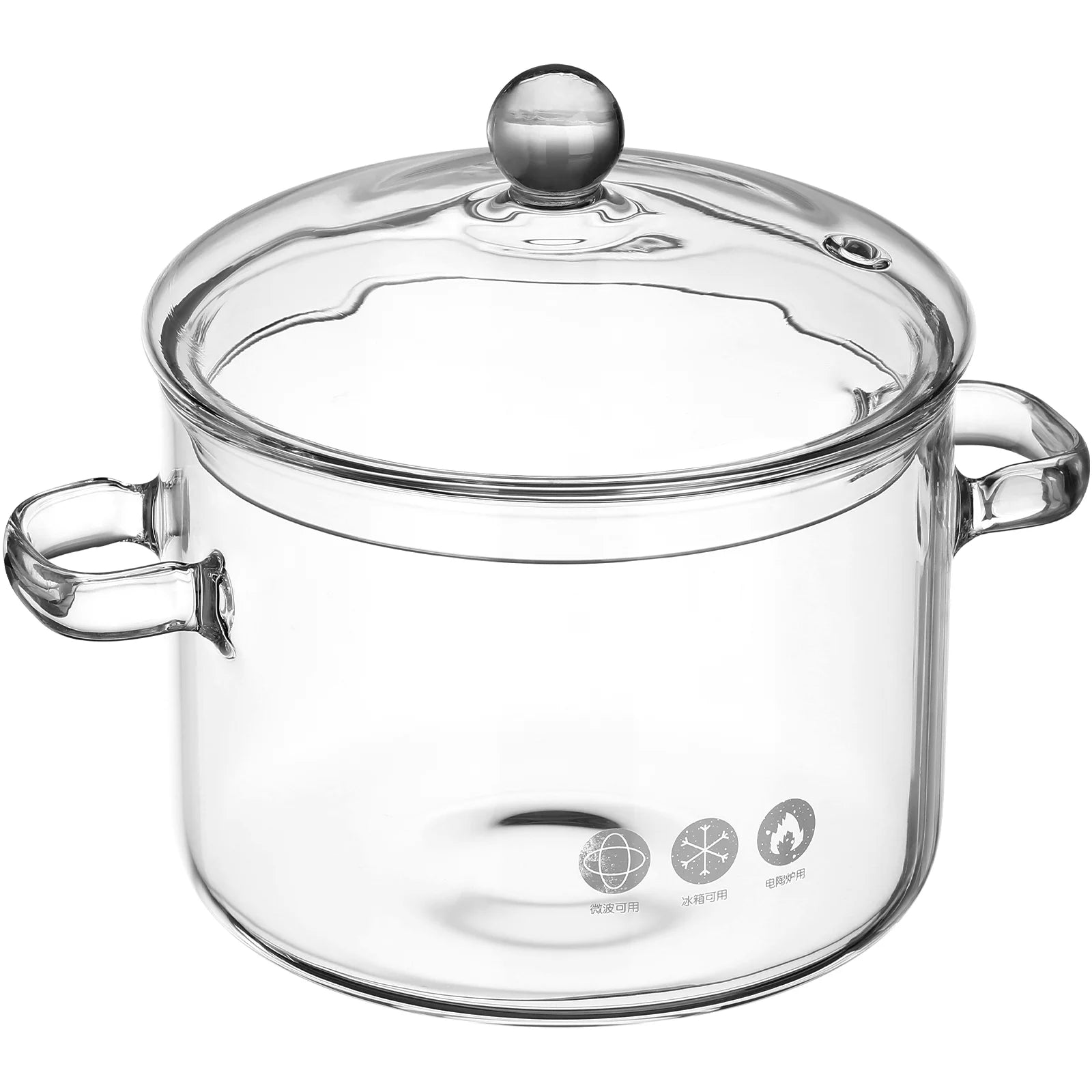 Stew Pot Glass with Lid Heat Resistant Transparent Borosilicate Cookware Pots for Cooking Soup