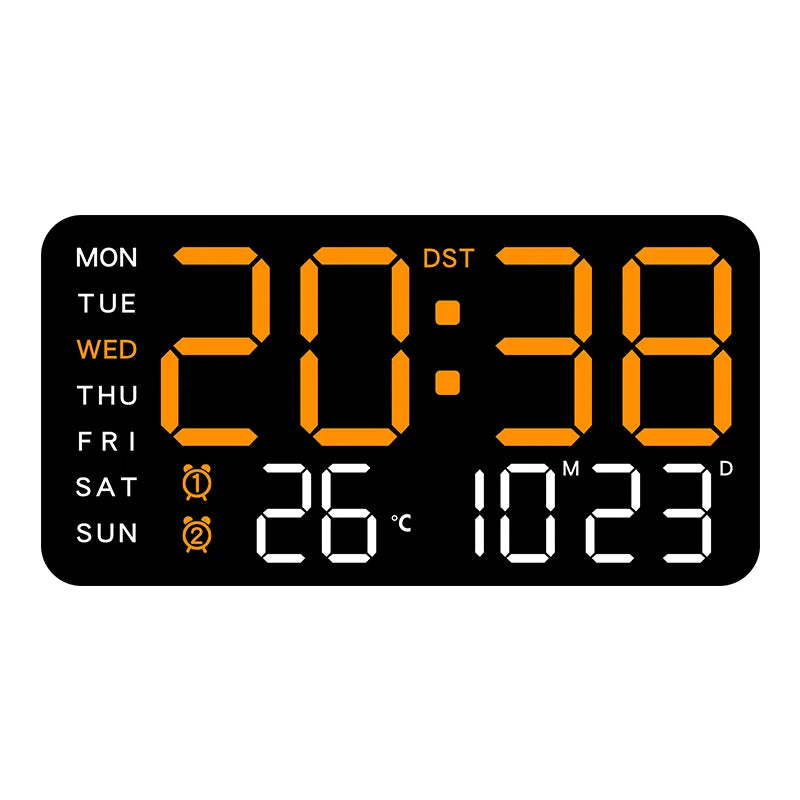 LED Digital Wall Clock with Voice Control