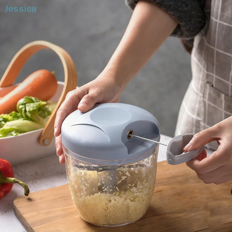 Manual Pull String Food Chopper – Multi Function Vegetable Garlic Mincer