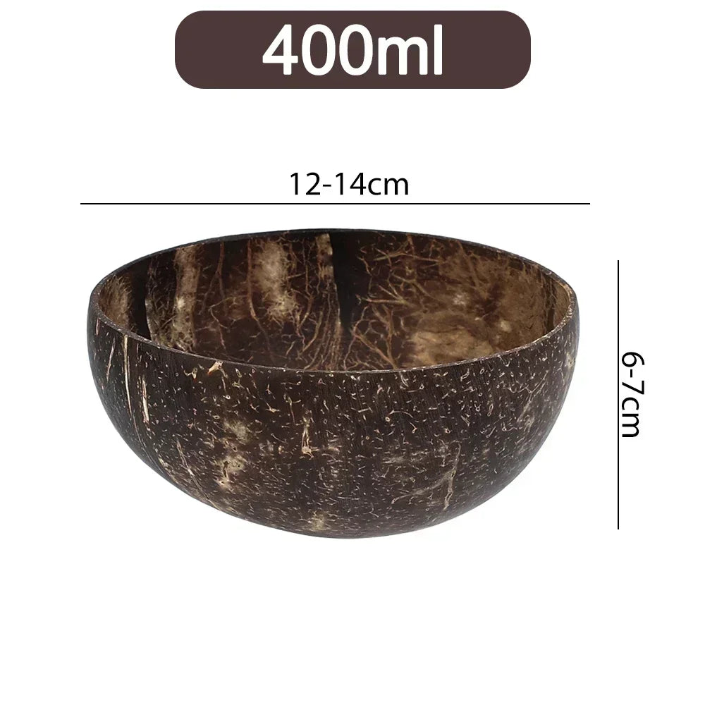 Coconut Bowl Set – Natural Wooden Reusable Serving Bowls