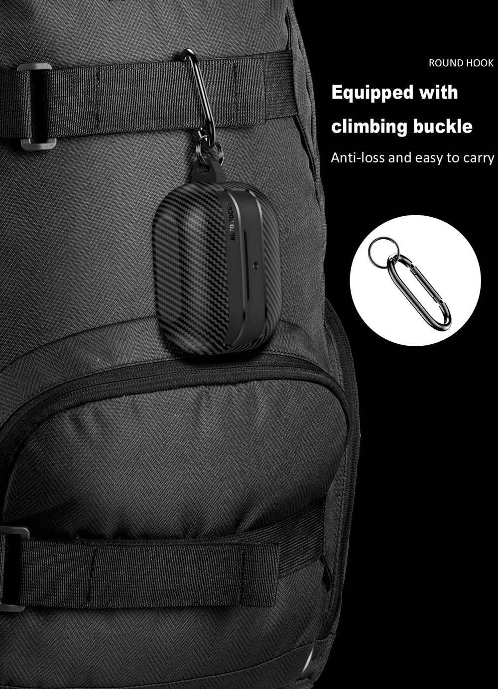 Carbon Fiber Protective Case for Samsung Galaxy Buds3 / Buds 3 Pro with Keyring