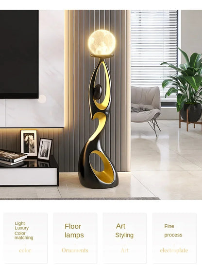 Abstract Dancing Figures Resin Sculpture – Modern Nordic Home Decor