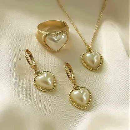 4-Piece Pearl Jewelry Set for Women