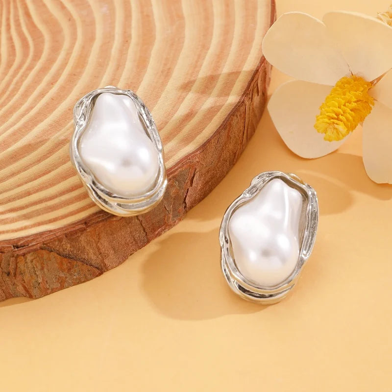 Trendy Baroque Pearl Necklace, Bracelet & Ring Set – Wedding & Party Jewellery for Women