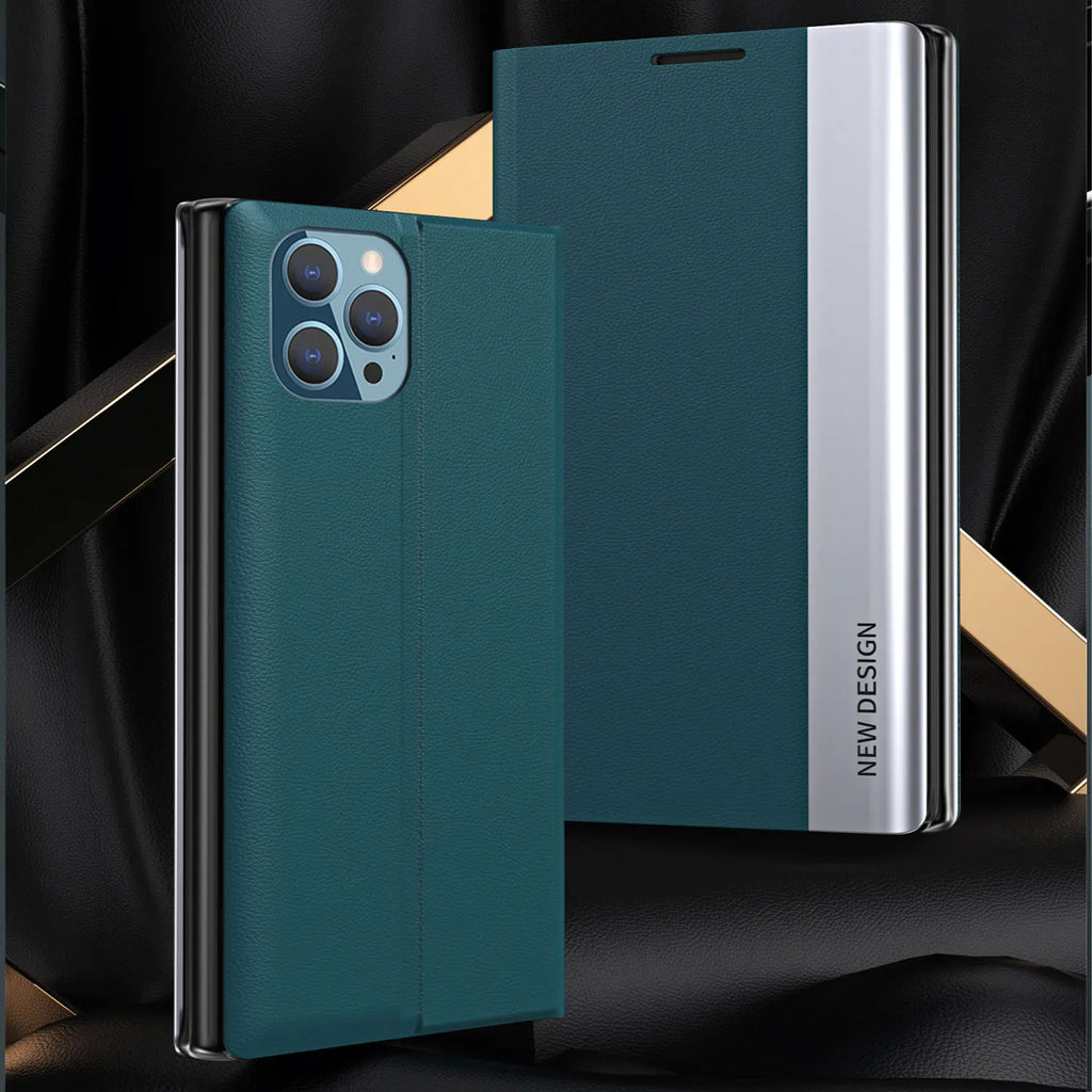 Luxury Shockproof Leather Flip Case for iPhone 17, 16, 15, 14, 13 & 12 Series