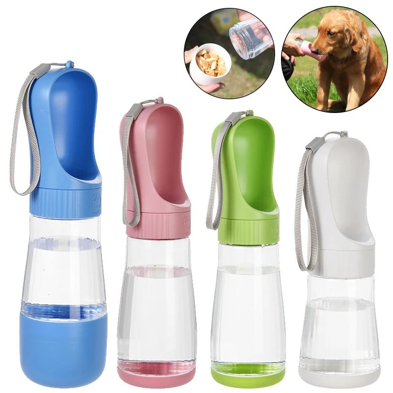Portable 2-in-1 Dog Water Bottle with Food Container – Travel Pet Water Dispenser for Dogs & Cats