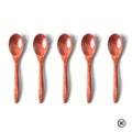 6PCS Wooden Tea Spoon Set Long Coffee Stirrer Honey Dessert Teaspoons Natural Wood Tableware
