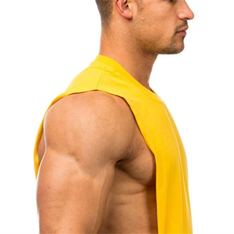 Men’s Gym Tank Top – Dropped Armholes Sleeveless Workout & Fitness Vest for Training & Jogging