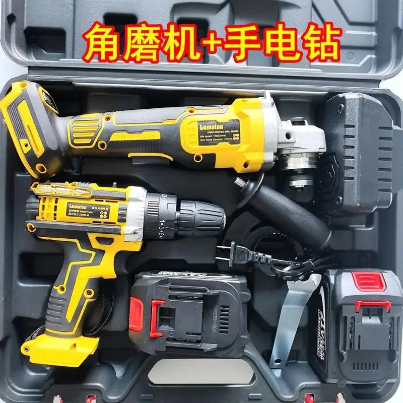 21V Brushless OEM Combination Tools Kit Electric Impact Drill Cordless Wrench Angle Grinder Hammer Drill Power Tool Set
