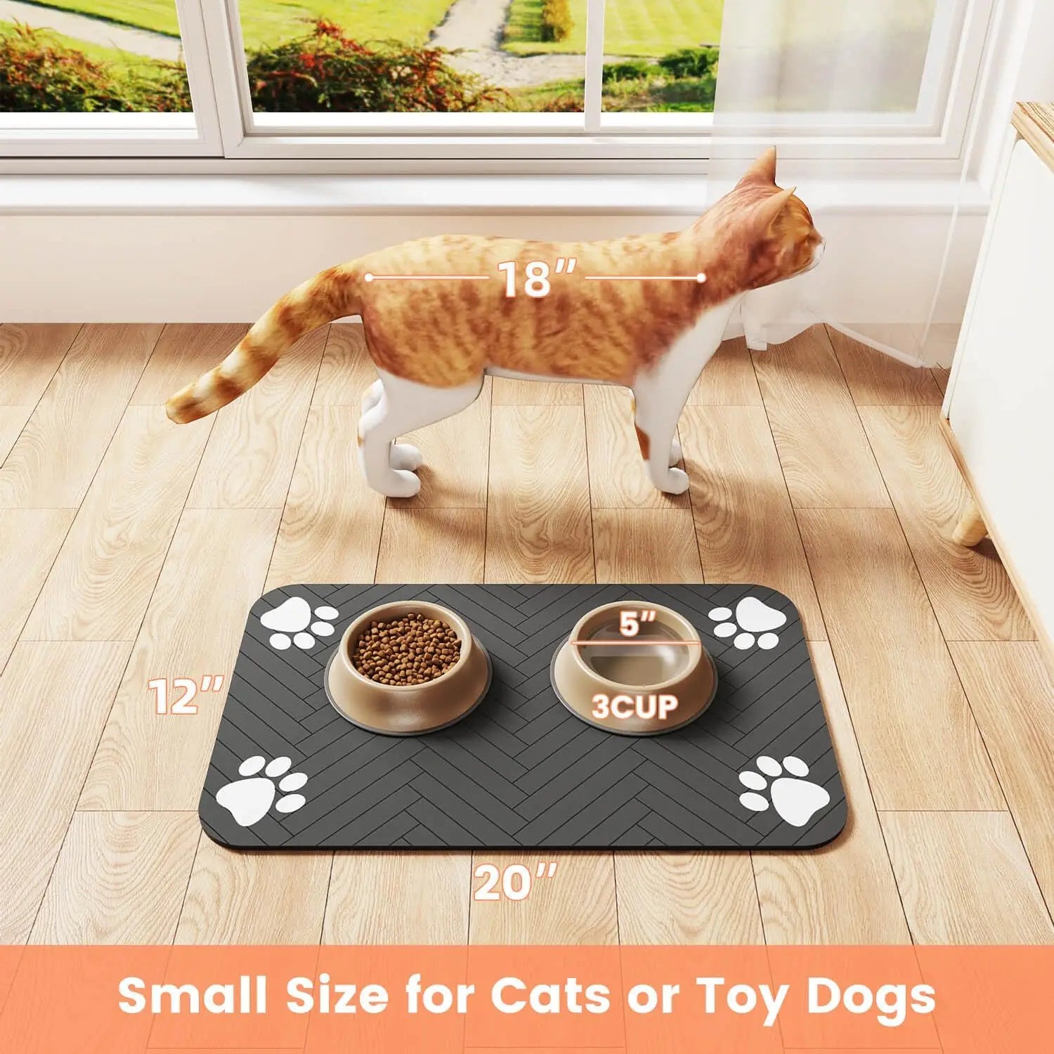 Waterproof Non-Slip Pet Feeding Mat for Dogs & Cat