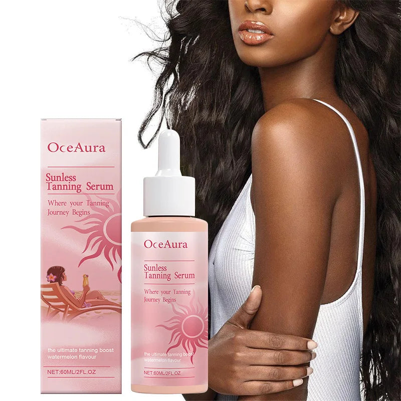 Natural Self Tanning Drops – Herbal Bronzer for Face & Body Sunless Gradual Tan