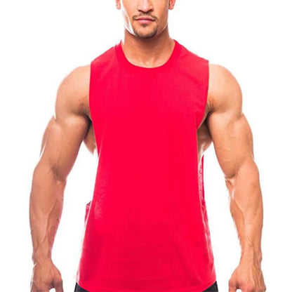 Men’s Gym Tank Top – Dropped Armholes Sleeveless Workout & Fitness Vest for Training & Jogging