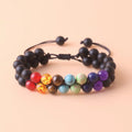 Top Plaza 7 Chakra Treatment Crystal Bracelet Yoga Stone Adjustable Beads Bracelet Meditation Relaxation Anxiety Women's Bracele
