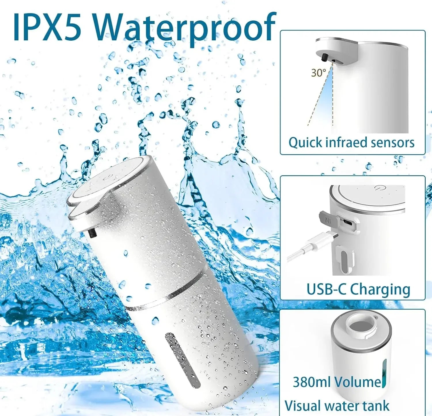 Automatic Touchless Soap Dispenser – USB Infrared Sensor Pump