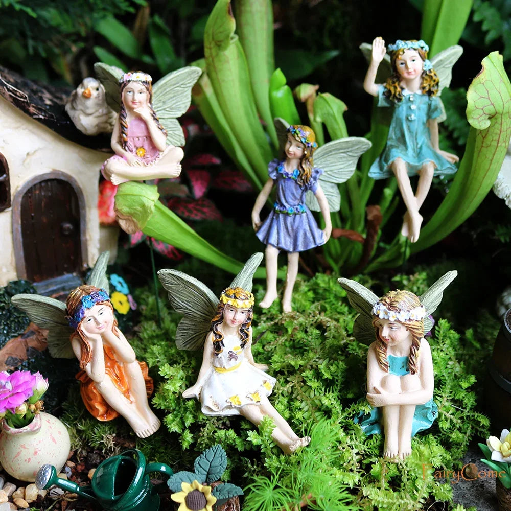 Mini Fairy Garden Figurines – Resin Fairy Statue Garden Decor