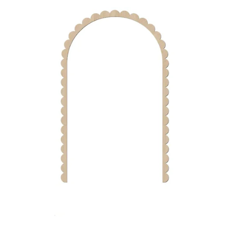 Modern Wooden Wall Arch Decor – Scalloped DIY Wall Panel Accent Rustic & Boho Style